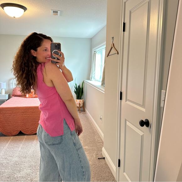 Rachel Comey Linen Pink Scoop Neck Tank 4 Small - Picture 2 of 16